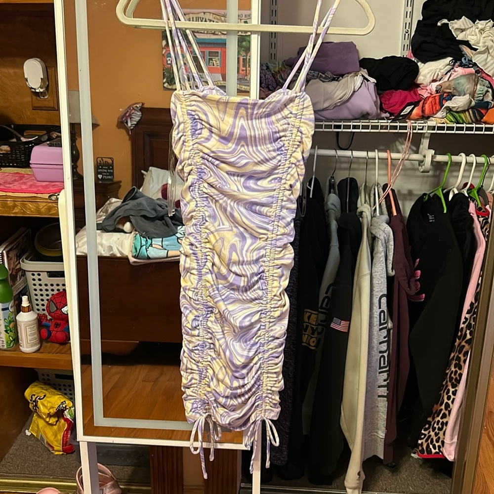 Mini dress from FN brand new never worn though yellow and purple design